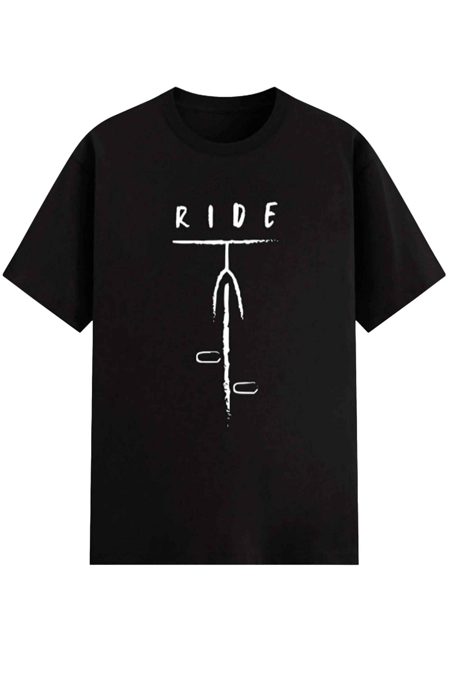 RIDE Minimal Cycling T-Shirt India | Bicycle Art Tee Unisex – detail view