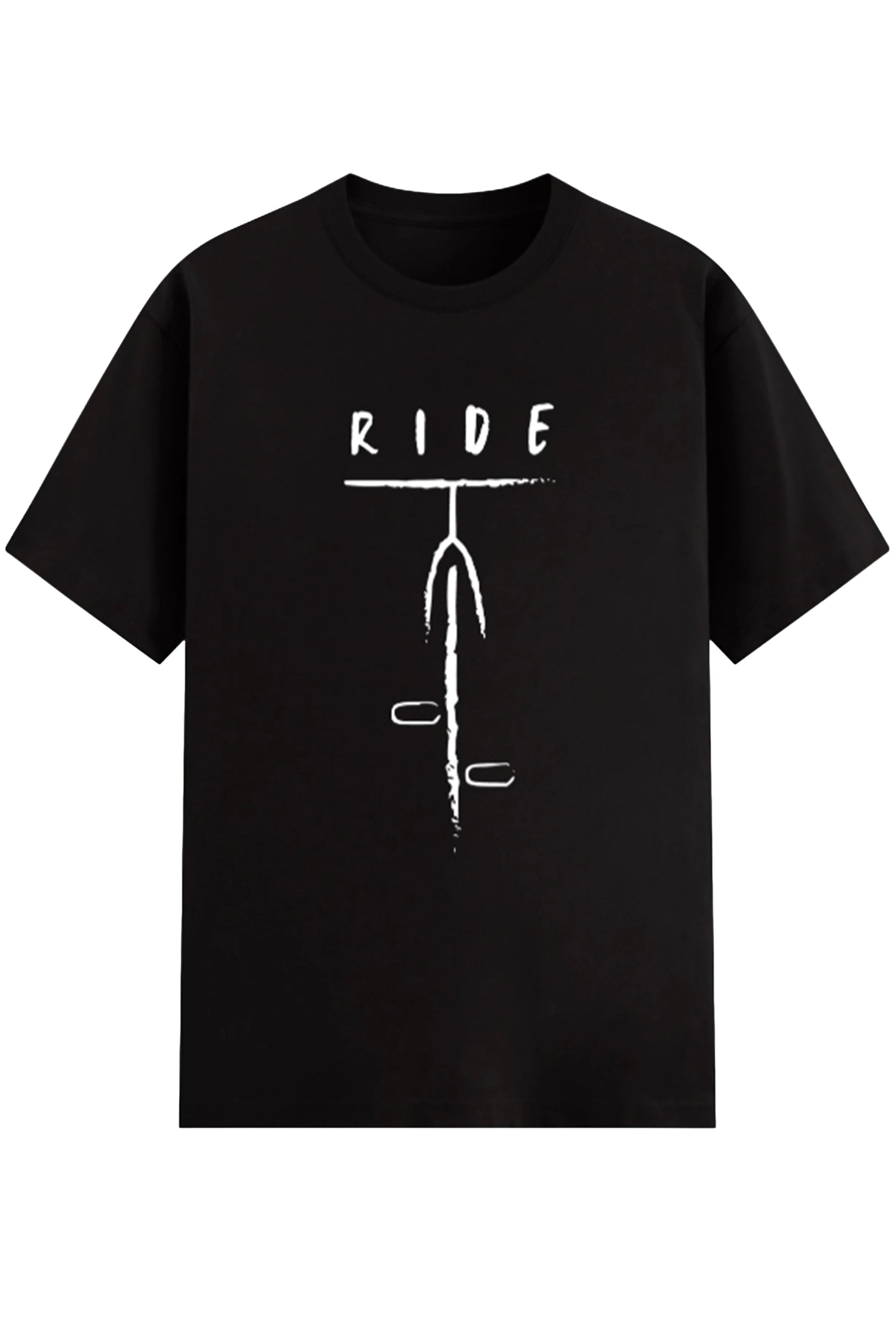 RIDE Minimal Cycling T-Shirt India | Bicycle Art Tee Unisex – detail view