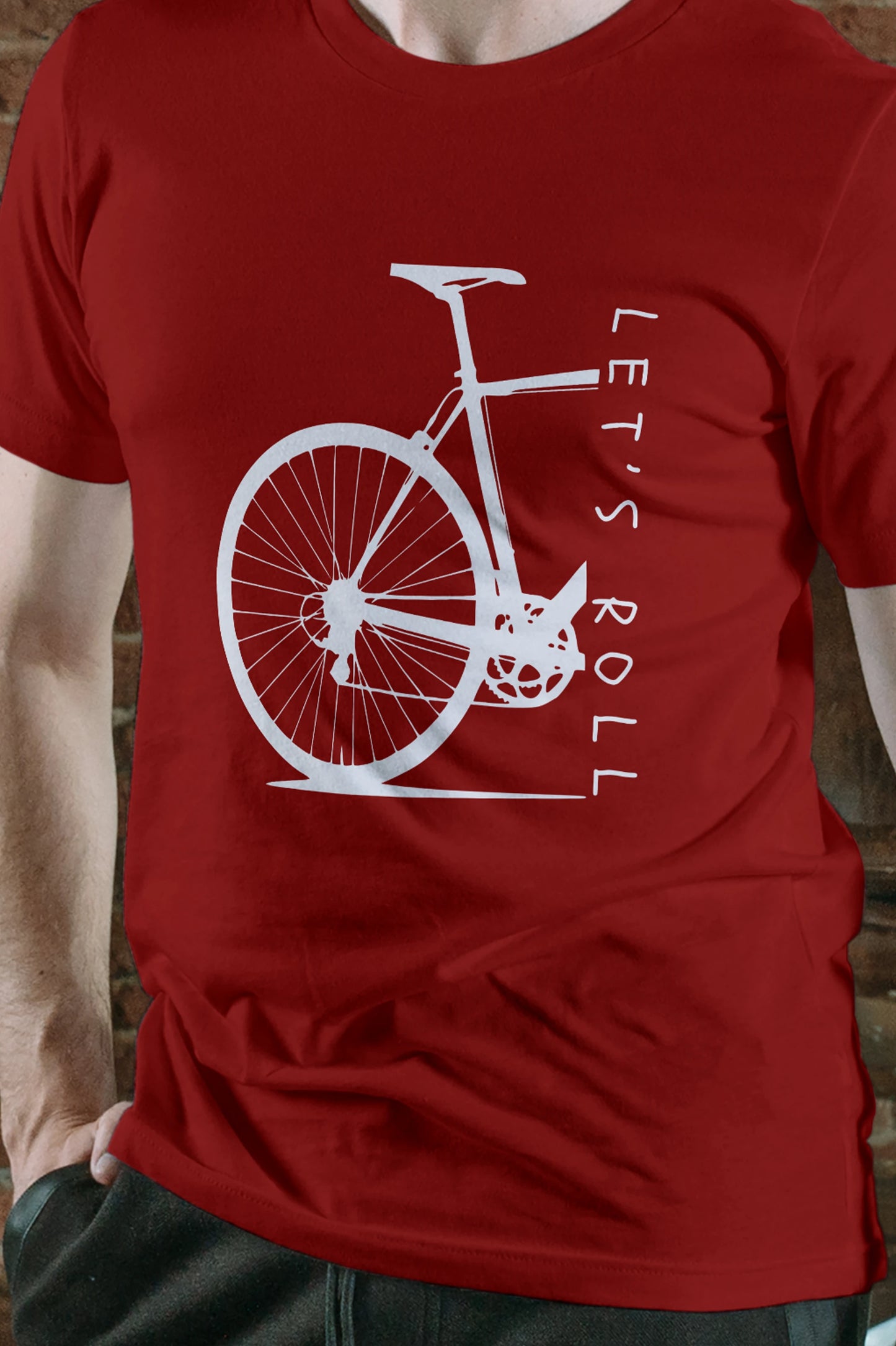 Let's Roll Cycling T-Shirt India | Fun Bicycle Graphic | Trendjee