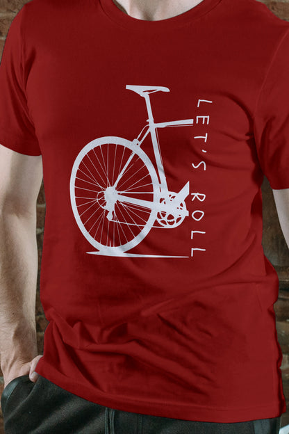 Let's Roll Cycling T-Shirt India | Fun Bicycle Graphic | Trendjee