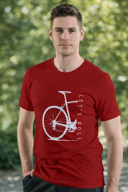 Let's Roll Cycling T-Shirt India | Fun Bicycle Graphic | Trendjee