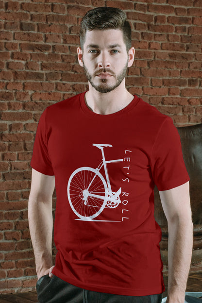 Let's Roll Cycling T-Shirt India | Fun Bicycle Graphic – graphic t-shirt by Trendjee