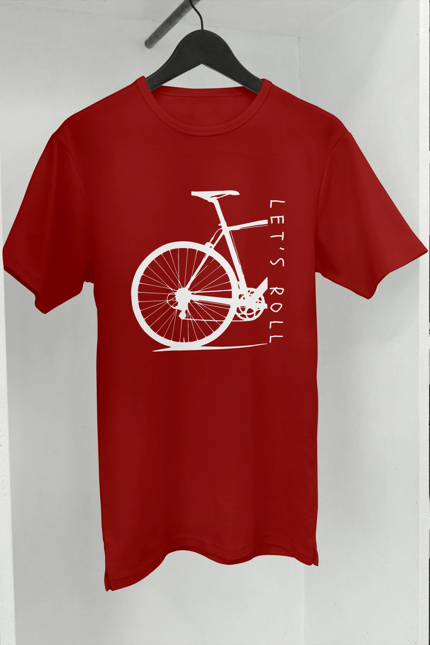 Let's Roll Cycling T-Shirt India | Fun Bicycle Graphic – lifestyle view