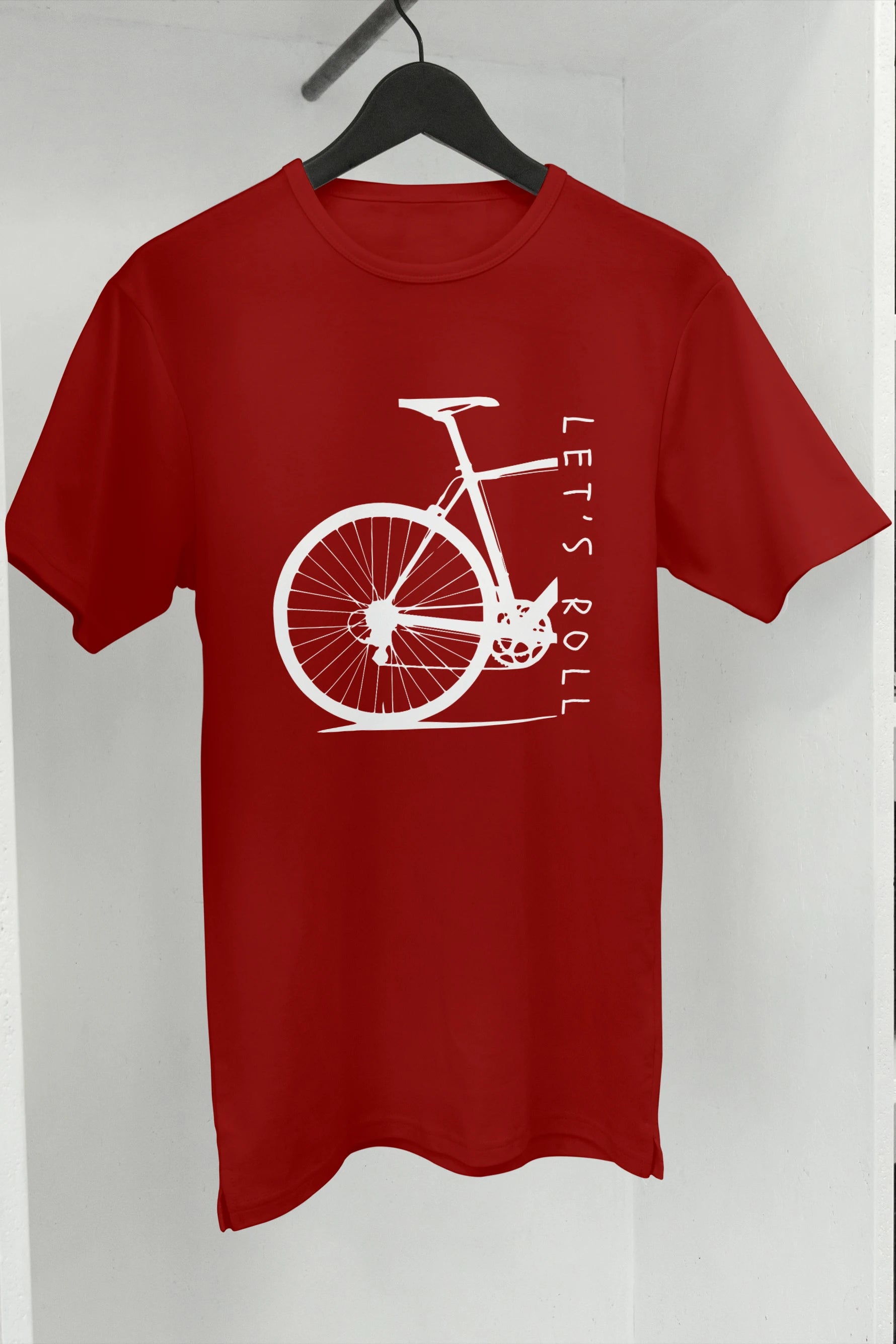 Let's Roll Cycling T-Shirt India | Fun Bicycle Graphic – lifestyle view