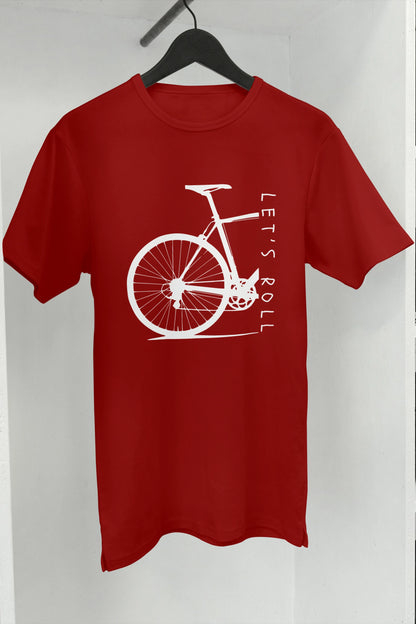 Let's Roll Cycling T-Shirt India | Fun Bicycle Graphic – lifestyle view