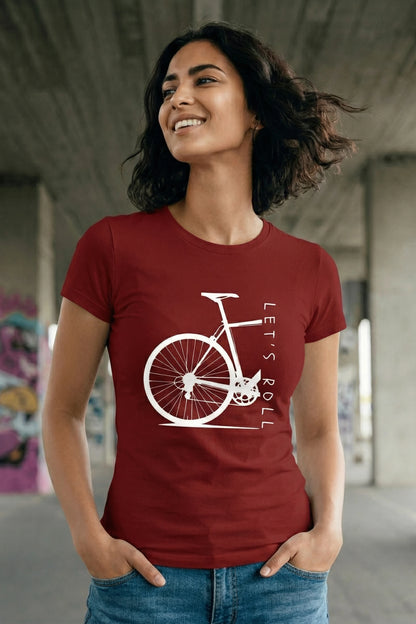 Let's Roll Cycling T-Shirt India | Fun Bicycle Graphic | Trendjee