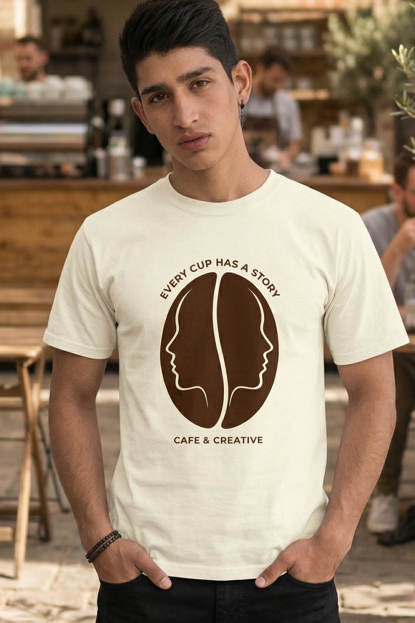 Every Cup Has a Story T-Shirt India | Cafe & Creative | Trendjee