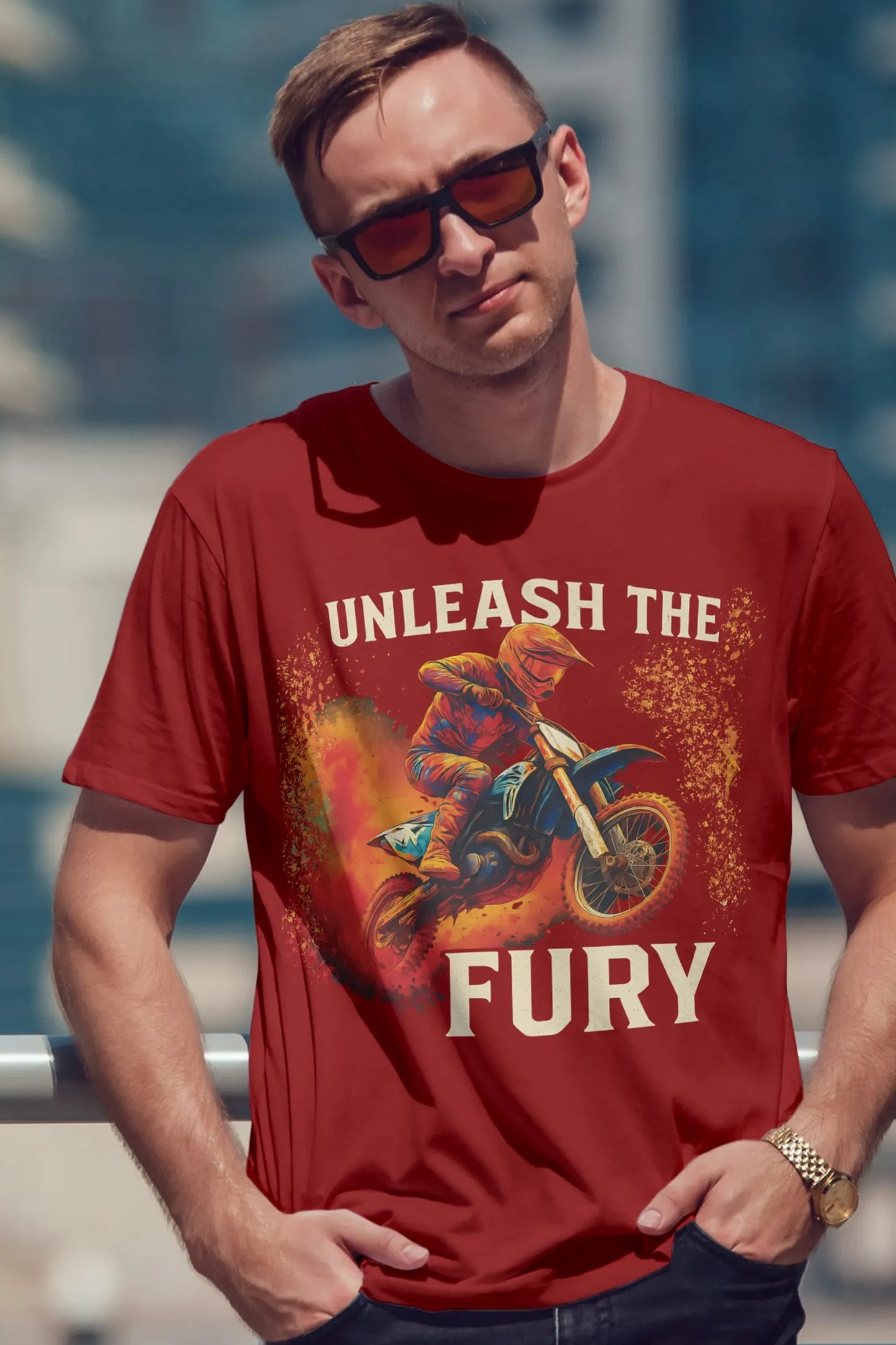 Unleash The Fury Biker T-Shirt India | Front Back Print – graphic t-shirt by Trendjee