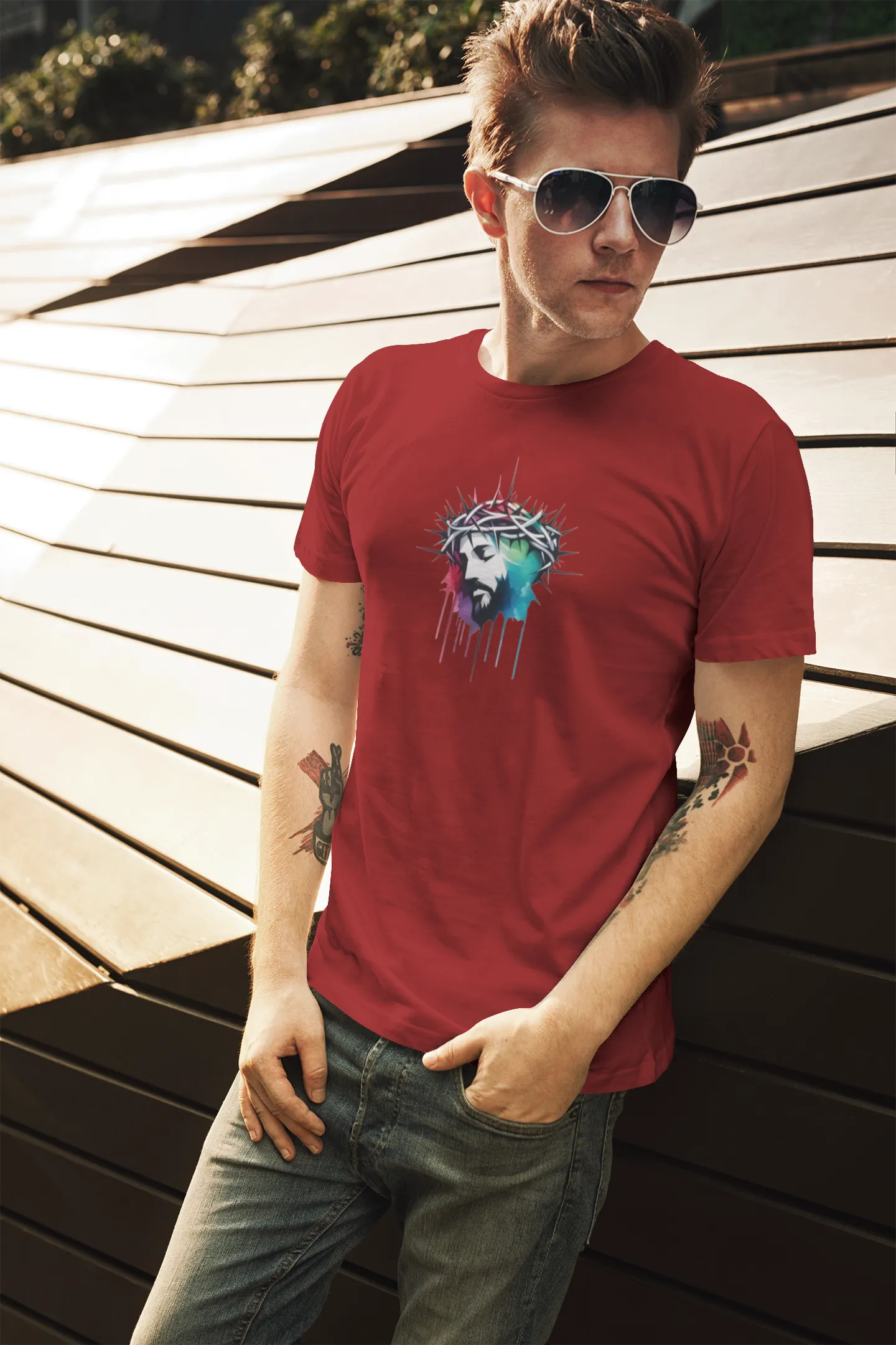 Jesus Crown of Thorns T-Shirt India | Divine Stories – graphic t-shirt by Trendjee