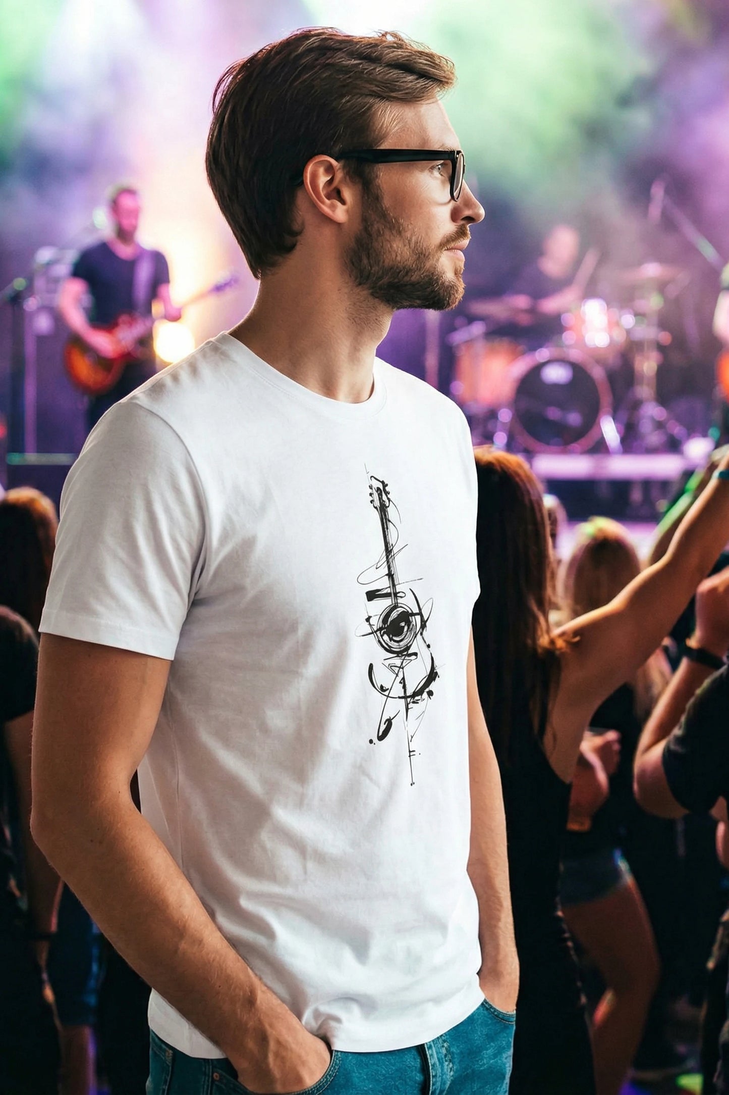 Abstract Guitar Art T-Shirt India | Music Lover Gift | Trendjee