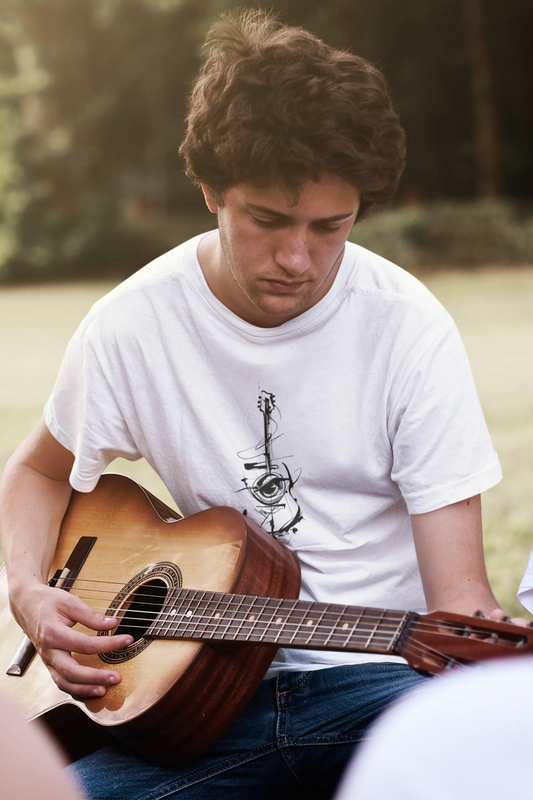 Abstract Guitar Art T-Shirt India | Music Lover Gift – back view