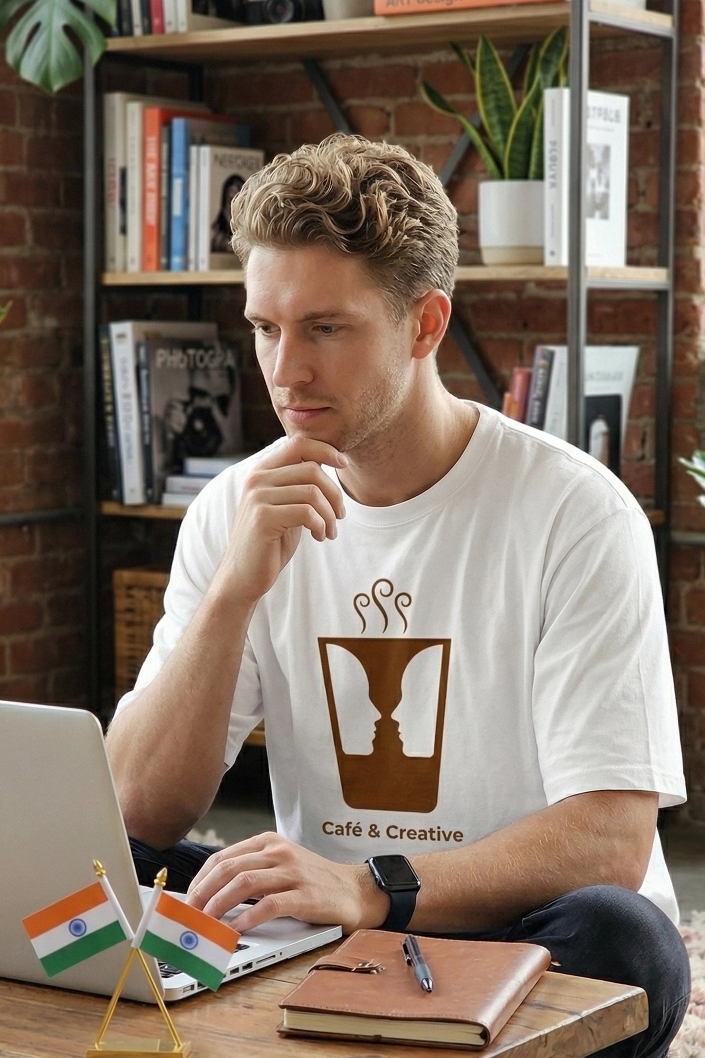 Cafe & Creative Oversized T-Shirt India | Coffee Illusion | Trendjee